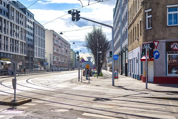 Viena Áustria Março 2020 Vista Rua Cidade Primavera — Fotografia de Stock