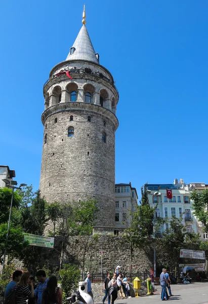 Πύργος Γαλατά που λαμβάνονται στην Κωνσταντινούπολη, Τουρκία — Φωτογραφία Αρχείου