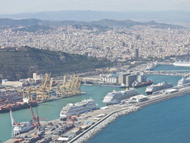 Zona Franca - Port, Barcel endüstriyel bağlantı noktası yukarıda Üstten Görünüm