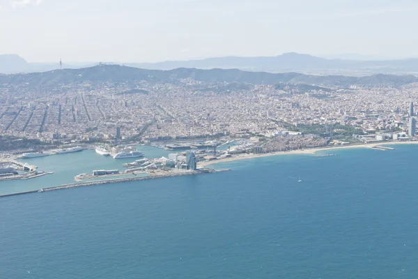 Panoramic view of Barcelona and port in Spain — Stock Photo, Image