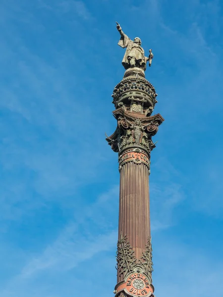 克里斯托弗 · 哥伦布雕像在巴塞罗那，西班牙 — 图库照片