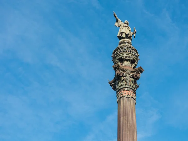 Estatua de Cristóbal Colón en Barcelona, Spai — Foto de Stock