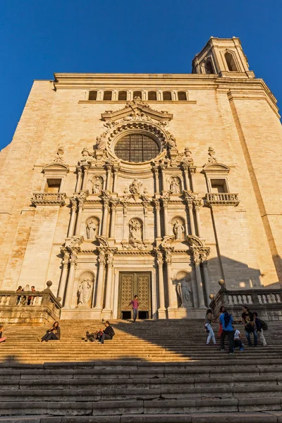 De Saint Mary's kathedraal in Gerona, Spanje — Stockfoto
