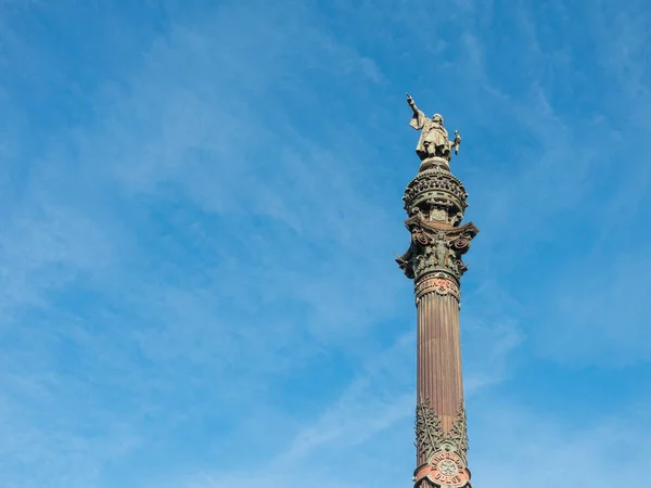 Estatua de Cristóbal Colón en Barcelona, Spai — Foto de Stock