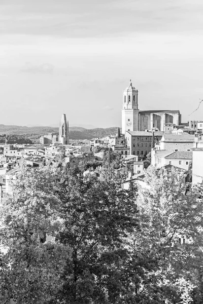 A középkori negyed Gerona. Costa Brava, Katalónia, Spanyolország. — Stock Fotó