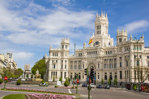 Palácio das Comunicações da Plaza de Cibeles, Madrid, Espanha . — Fotografia de Stock