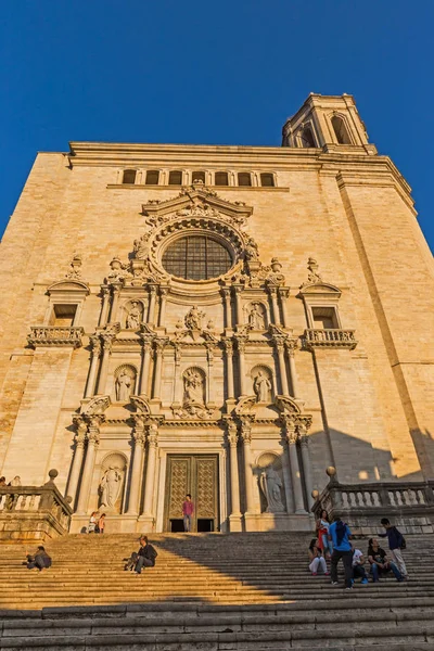 De Saint Mary's kathedraal in Gerona, Spanje — Stockfoto