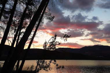 Sunset at the Terradets reservoir, Catalan Pyrenees, Spain clipart