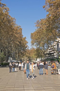 La Rambla Caddesi. Barcelona, İspanya en popüler Caddesi