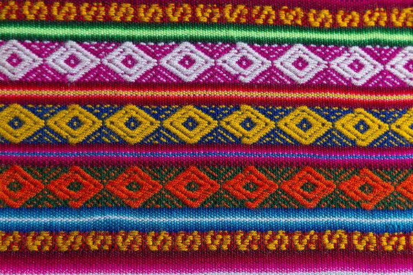 Andské textilu v vlny Alpaka a list — Stock fotografie