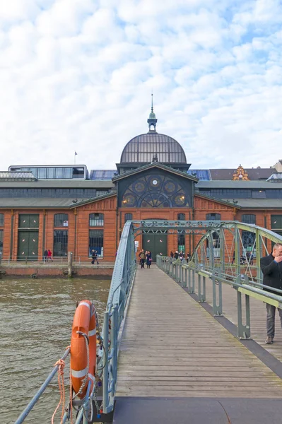 Fischmarkt épület halpiac,: Hamburg, Németország — Stock Fotó