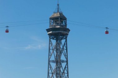 Barcelona, Tower, San Sebastian de, Barselona, İspanya, gelen füniküler şoför kabini