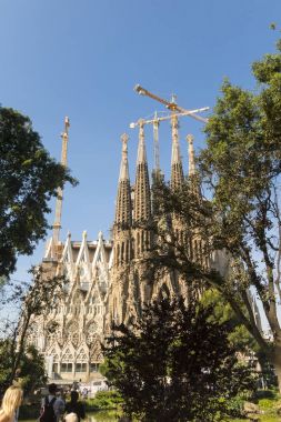 İsa'nın Doğuşu cephe La Sagrada Familia - etkileyici Katedrali