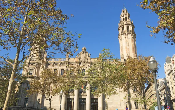 The famous central Post Office building in the city of Barcelona