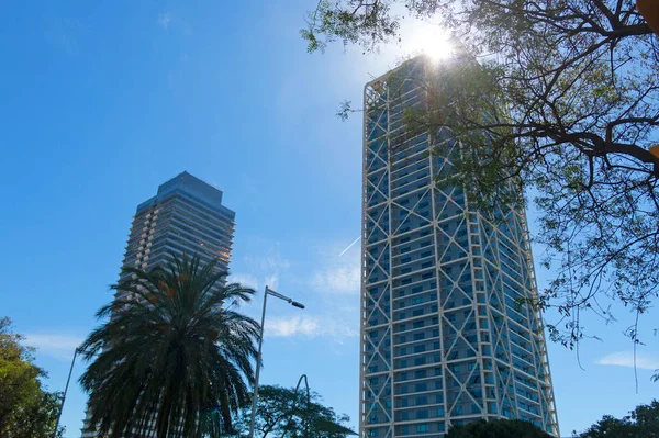 Two skyscrapers in Barcelona,  Catalonia, Spain — Stock Photo, Image