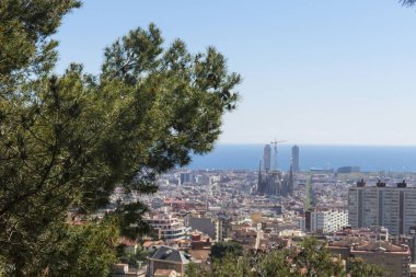 Barselona manzarası panorama, Catalonia, İspanya