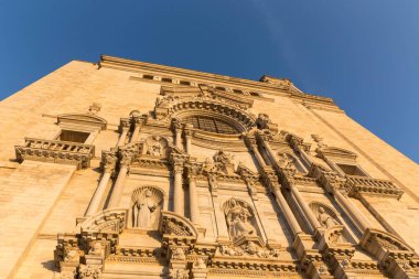 Cephe Saint Mary's Katedrali'nin Gerona, İspanya