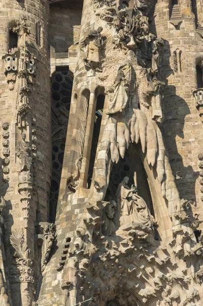 İsa'nın Doğuşu cephe La Sagrada Familia - etkileyici Katedrali — Stok fotoğraf