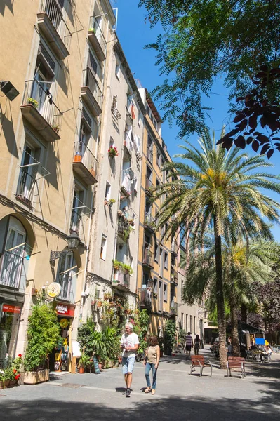 Antiguas calles del Barrio Gótico de Barcelona, Cataluña . — Foto de Stock