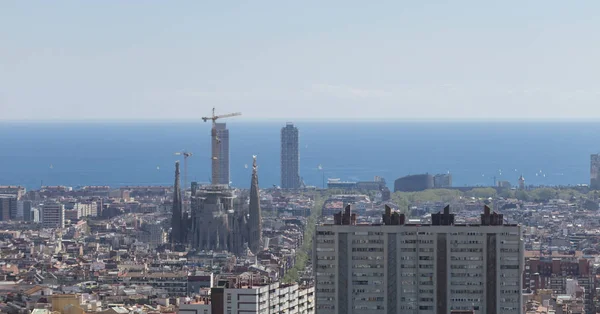 スカイライン パノラマ、カタルーニャ、スペインのバルセロナ — ストック写真