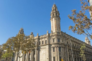 The famous central Post Office building in the city of Barcelona, Catalonia, Spain clipart