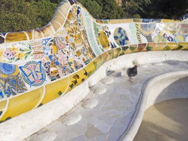 Park Guell Antonio Gaudi tarafından tasarlanmış mozaiği. Barcelona