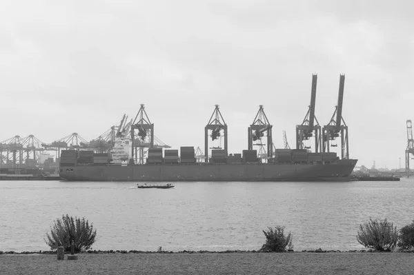 Tráfico de carga en Hamburgo. Es el eje central para el comercio con Ea — Foto de Stock