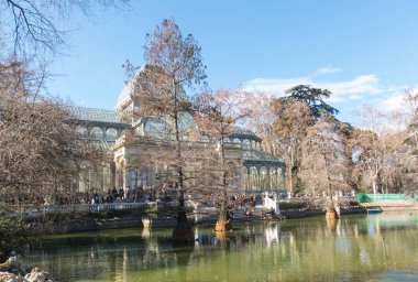 Crystal palace (palacio de cristal) retiro park, madrid, İspanya