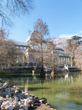 Crystal palace (palacio de cristal) retiro park, madrid, İspanya