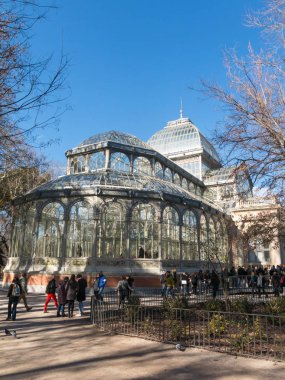 Crystal palace (palacio de cristal) retiro park, madrid, İspanya