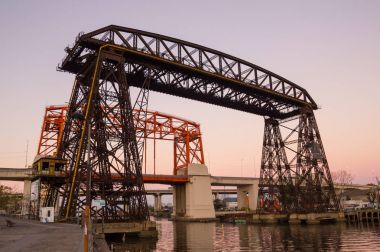 La Boca 'da günbatımı, Köprü, La Boca bölgesinde, Buenos A