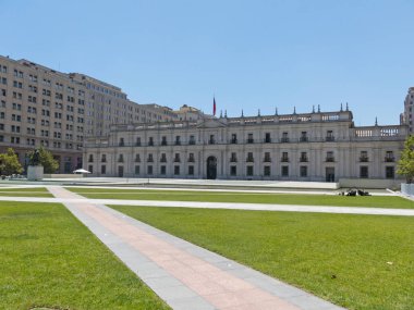 Cumhurbaşkanlığı Sarayı'La Moneda, Santiago olarak bilinen, görünümünü