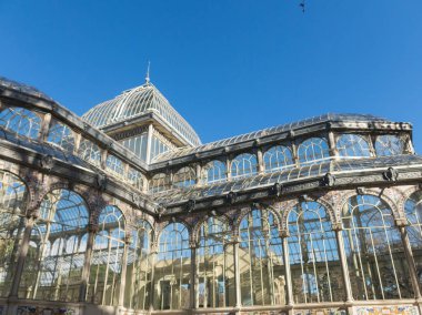 Crystal palace (palacio de cristal) retiro park, madrid, İspanya
