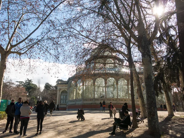 Crystal Palace (Palacio de cristal) in Retiro Park,Madrid, Spain — Stock Photo, Image