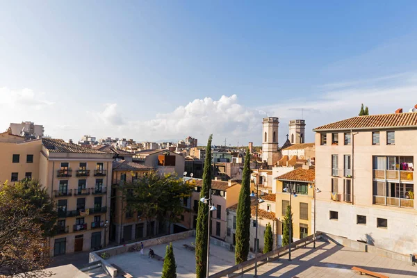 Jacint Verdaguer Square, v centru města Girona. Katalánsko — Stock fotografie