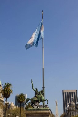Heykel, Manuel Belgrano Plaza de Mayo Buenos Aires, Arjantin üzerinde. , Aşağı alt sağda, Mayıs Piramidi