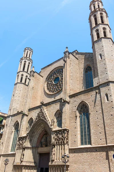 La chiesa di Santa Maria del Mar, nel quartiere Ribera di Barcel — Foto Stock