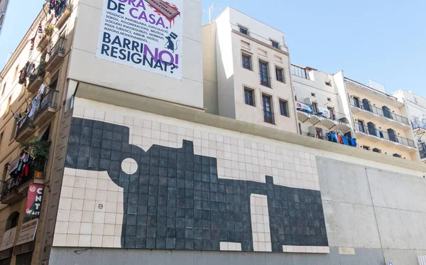 Plaza de Los Ángeles, en Raval distric de Barcelona, muy cerca de — Foto de Stock