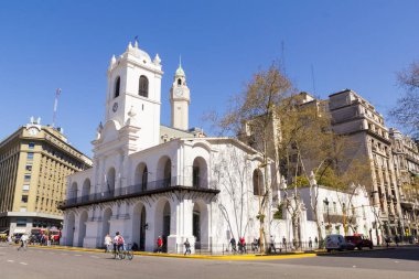 Plaza de Mayo görüldüğü gibi Cabildo bina cephe. , Buenos hava
