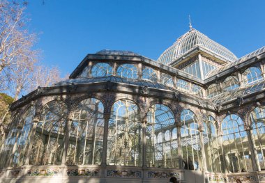 Crystal palace (palacio de cristal) retiro park, madrid, İspanya
