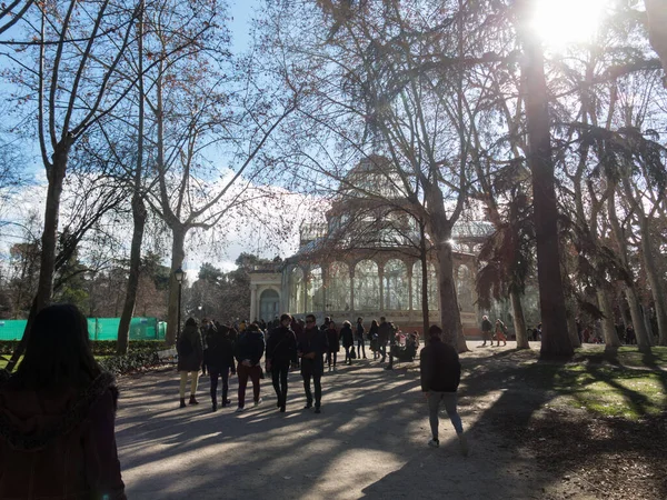 Palácio de Cristal (Palácio de Cristal) em Retiro Park, Madrid, Espanha — Fotografia de Stock