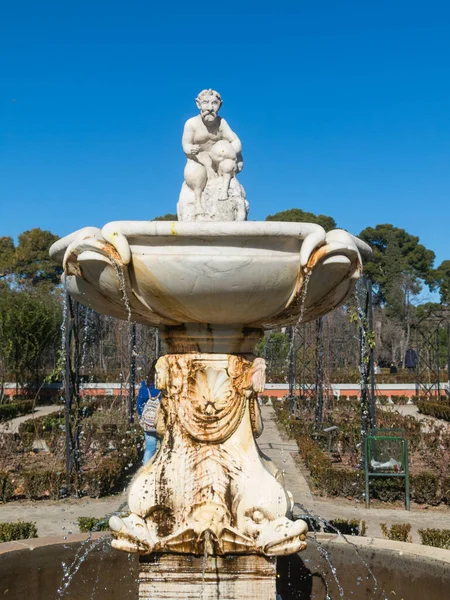 Madrid, Spanyolország fővárosa. Rózsakert (rosarium) a Retiro — Stock Fotó