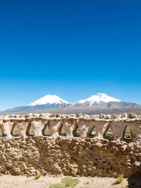 Pueblo Volcan Sajama Pequeño Pueblo Andino Sajama Altiplano Boliviano Principal — Foto de Stock