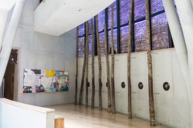 Santiago de Chile, Şili - 23 Ocak 2018: Violeta Parra Müzesi 'nin resmi, Şili' nin verdiği en önemli şarkıcı, şair ve sanatçılardan birine ithaf edilmiştir. Şili 'li Santiago.