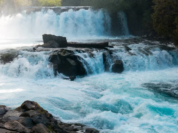 Waterfall Leona Del Rio Fuy Cascade Meters High Huilo Huilo — Stock Photo, Image