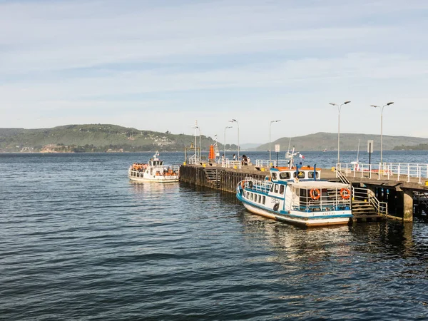 Corral Valdivia Chile January 2018 Passenger Ferry Docked Pier Town — Stock Photo, Image