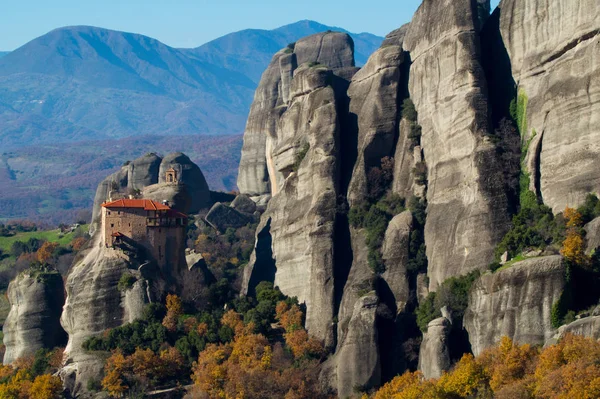 Visící klášter v Kalampaka Meteora v Řecku. Na Meteoru — Stock fotografie