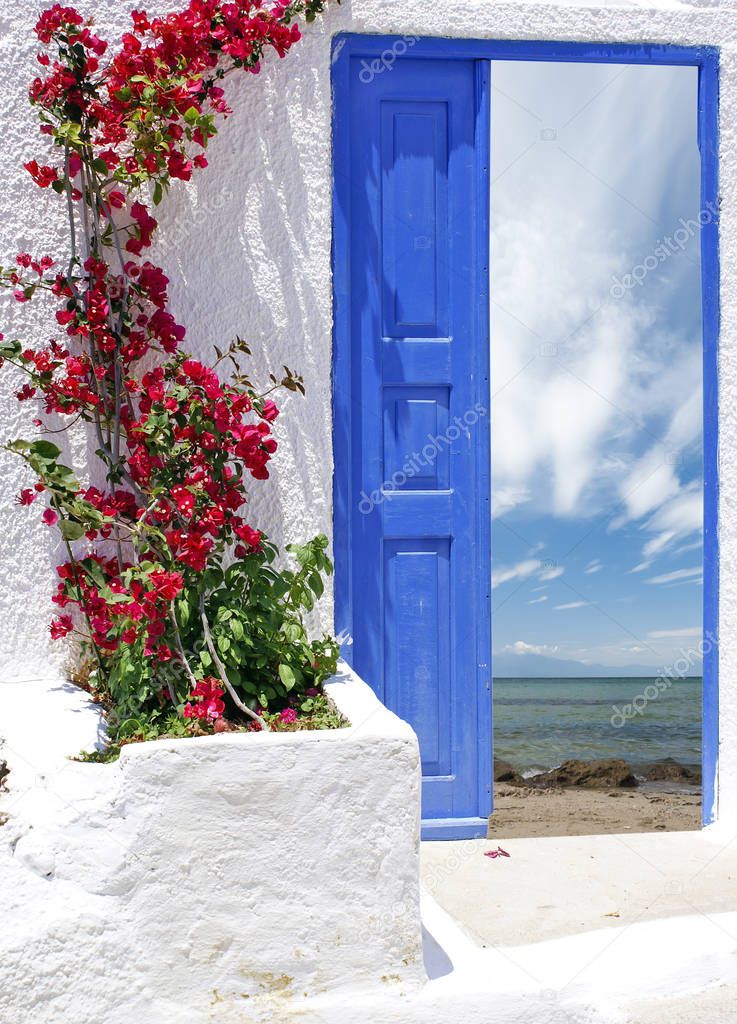 Traditional greek house on Santorini island, Greece