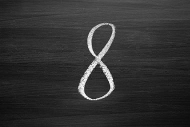 bir Tebeşir tahtaya yazılmış sekiz numara numaralandırma