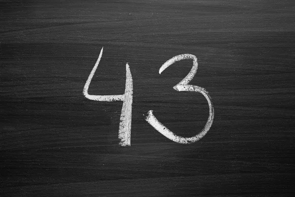 Number forty three enumeration written with a chalk on the blackboard — Stock Photo, Image